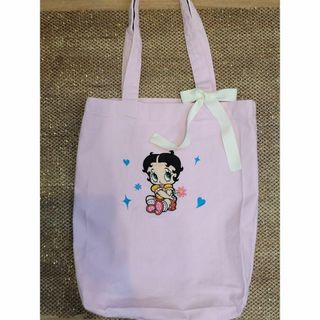 新品　 ベティちゃん　トートバッグ　エコバッグ　リボン付き　刺繍　ベティちゃん (キャラクターグッズ)