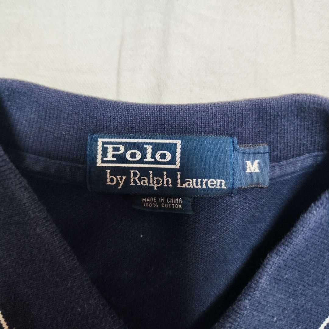 POLO RALPH LAUREN(ポロラルフローレン)のポロ・ラルフローレン ポロシャツ 紺 ネイビー Mサイズ 古着 メンズのトップス(ポロシャツ)の商品写真