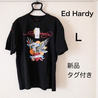 エドハーディー(Ed Hardy)の【新品タグ付き】エドハーディ Tシャツ 半袖  L メンズ 黒 イーグル(Tシャツ/カットソー(半袖/袖なし))