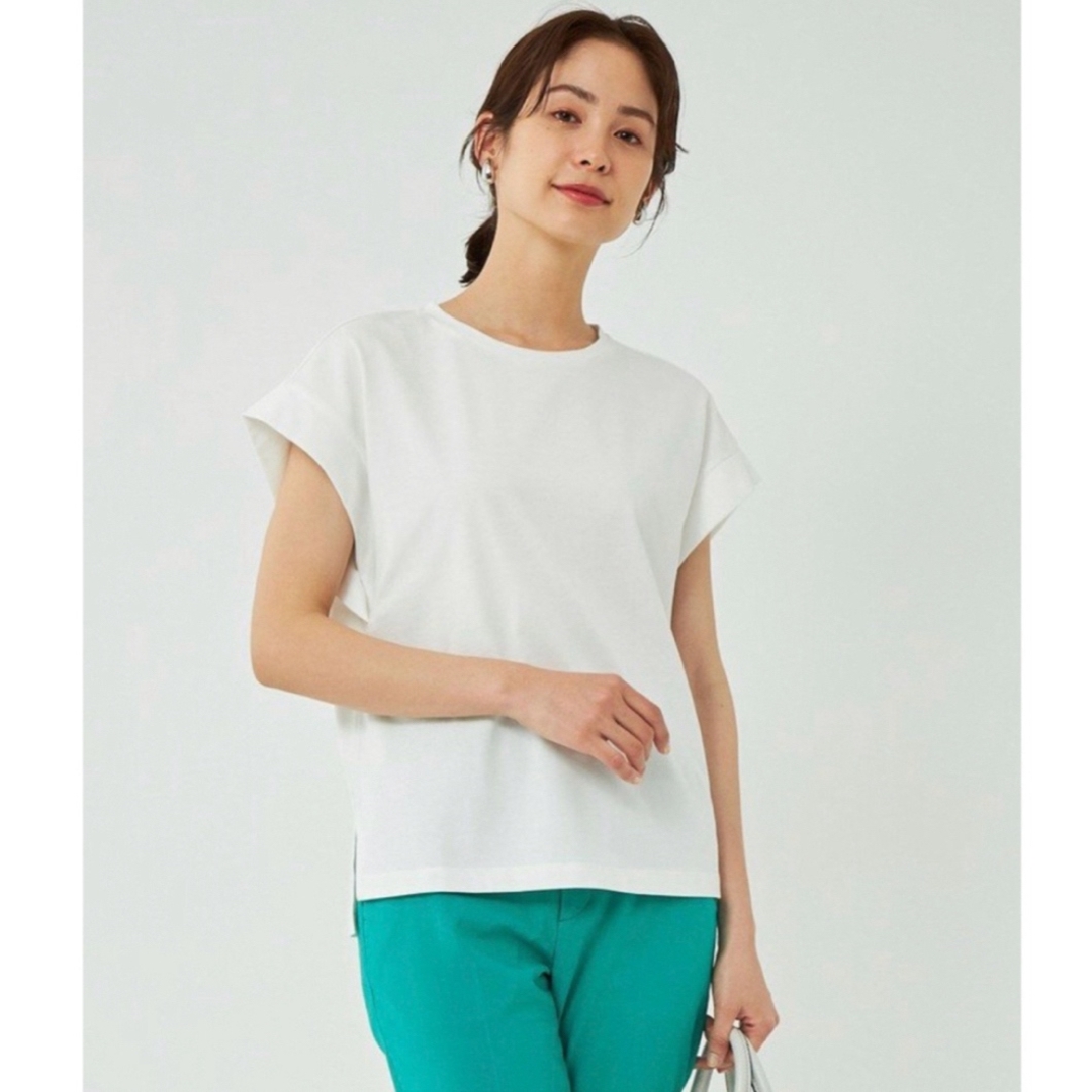 UNITED ARROWS green label relaxing(ユナイテッドアローズグリーンレーベルリラクシング)のgreen label relaxing ワイド フレンチスリーブ Tシャツ レディースのトップス(Tシャツ(半袖/袖なし))の商品写真