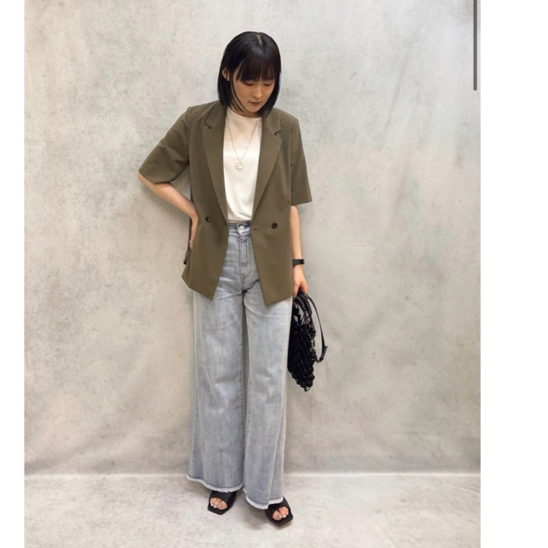 UNITED ARROWS green label relaxing(ユナイテッドアローズグリーンレーベルリラクシング)のgreen label relaxing ワイド フレンチスリーブ Tシャツ レディースのトップス(Tシャツ(半袖/袖なし))の商品写真