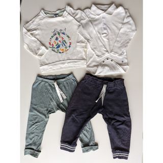 プチバトー(PETIT BATEAU)のプチバトー　81 ／86cm　ロンT　トレーナー　襟付き　ロンパ　パンツ(シャツ/カットソー)