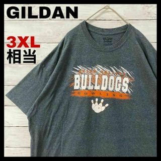 ギルタン(GILDAN)のi22 US古着　半袖Tシャツ　ブルドックス　ボウリング　ピン　カレッジロゴ(Tシャツ/カットソー(半袖/袖なし))