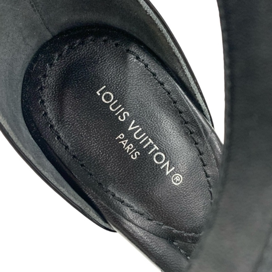 LOUIS VUITTON(ルイヴィトン)のルイヴィトン LOUIS VUITTON ステラーライン サンダル 靴 シューズ レザー パテント ブラック 黒 ゴールド ロゴ ストラップ レディースの靴/シューズ(サンダル)の商品写真