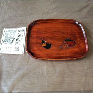 鳥城彫　角盆(テーブル用品)