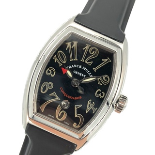 フランクミュラー(FRANCK MULLER)の　フランク・ミュラー FRANCK MULLER コンキスタドール 8002LSC ブラック×シルバー SS/ラバーベルト 自動巻き レディース 腕時計(腕時計)
