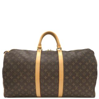 ルイヴィトン(LOUIS VUITTON)のルイヴィトン LOUIS VUITTON ボストンバッグ キーポル 55 モノグラムキャンバス モノグラム ゴールド金具 旅行用バッグ 茶 パドロック/鍵/ネームタグ/欠品  M41424 FL0043 【保存袋】【中古】(ボストンバッグ)