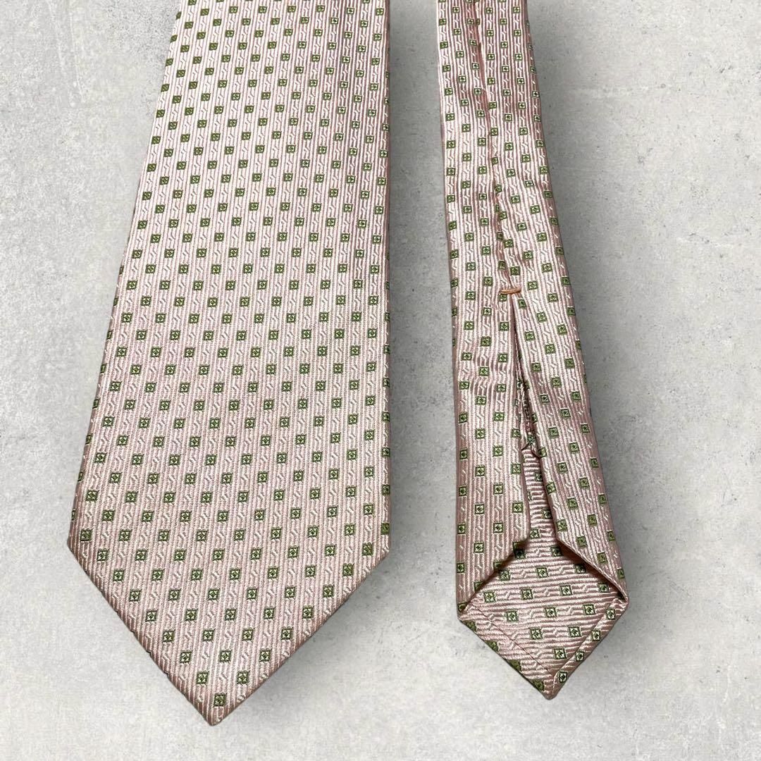 BVLGARI(ブルガリ)のBVLGARI ジャガード セッテピエゲ スクエアドット柄 ネクタイ ピンク メンズのファッション小物(ネクタイ)の商品写真
