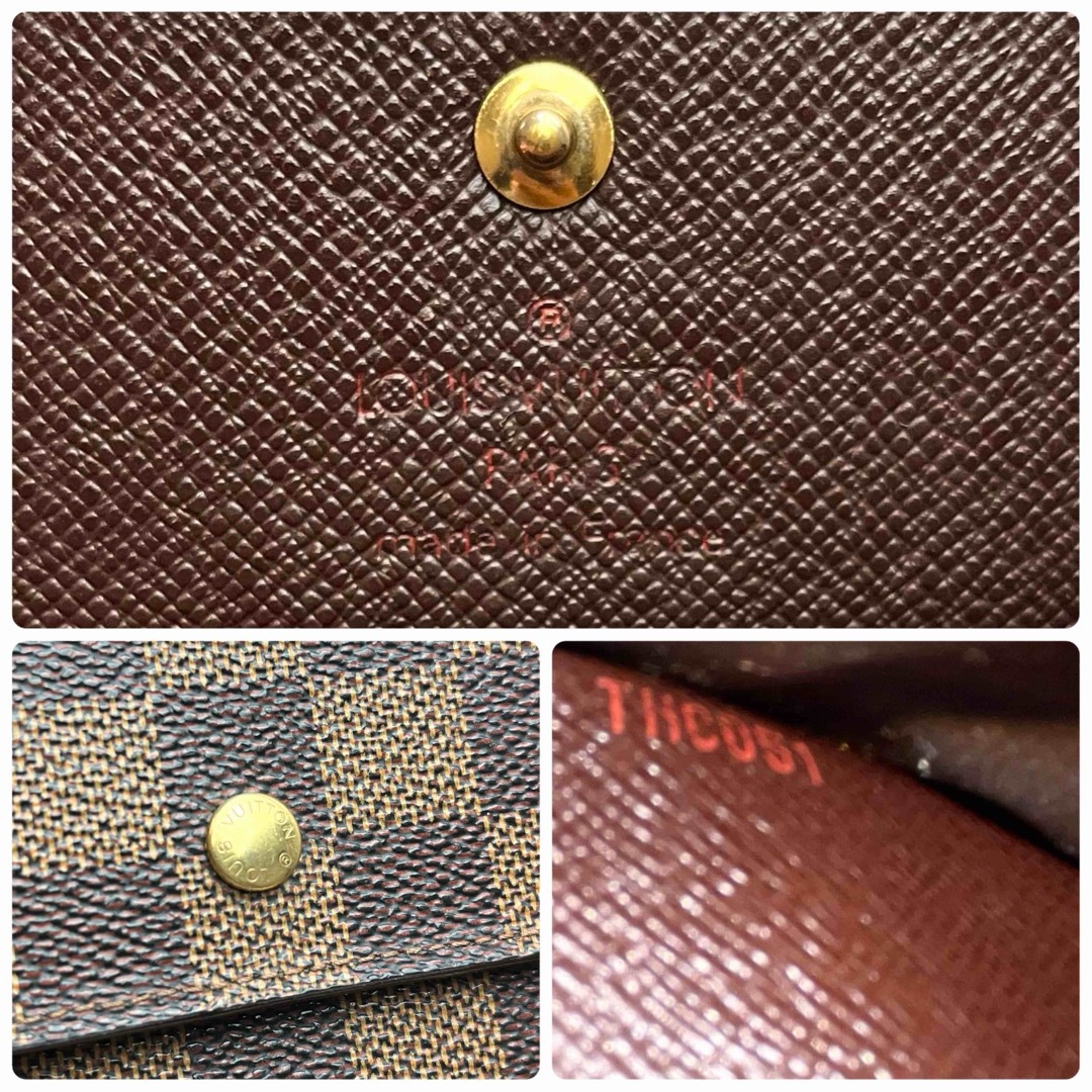 LOUIS VUITTON - 鑑定済 ルイヴィトン ダミエ 6枚カード 3つ折長 LOUIS VUITTON - 鑑定済 ルイヴィトン ダミエ 6枚カード 3つ折長
