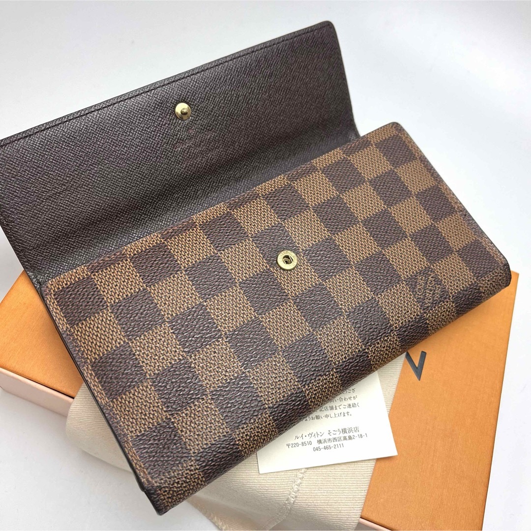 LOUIS VUITTON - 鑑定済 ルイヴィトン ダミエ 6枚カード 3つ折長 LOUIS VUITTON - 鑑定済 ルイヴィトン ダミエ 6枚カード 3つ折長
