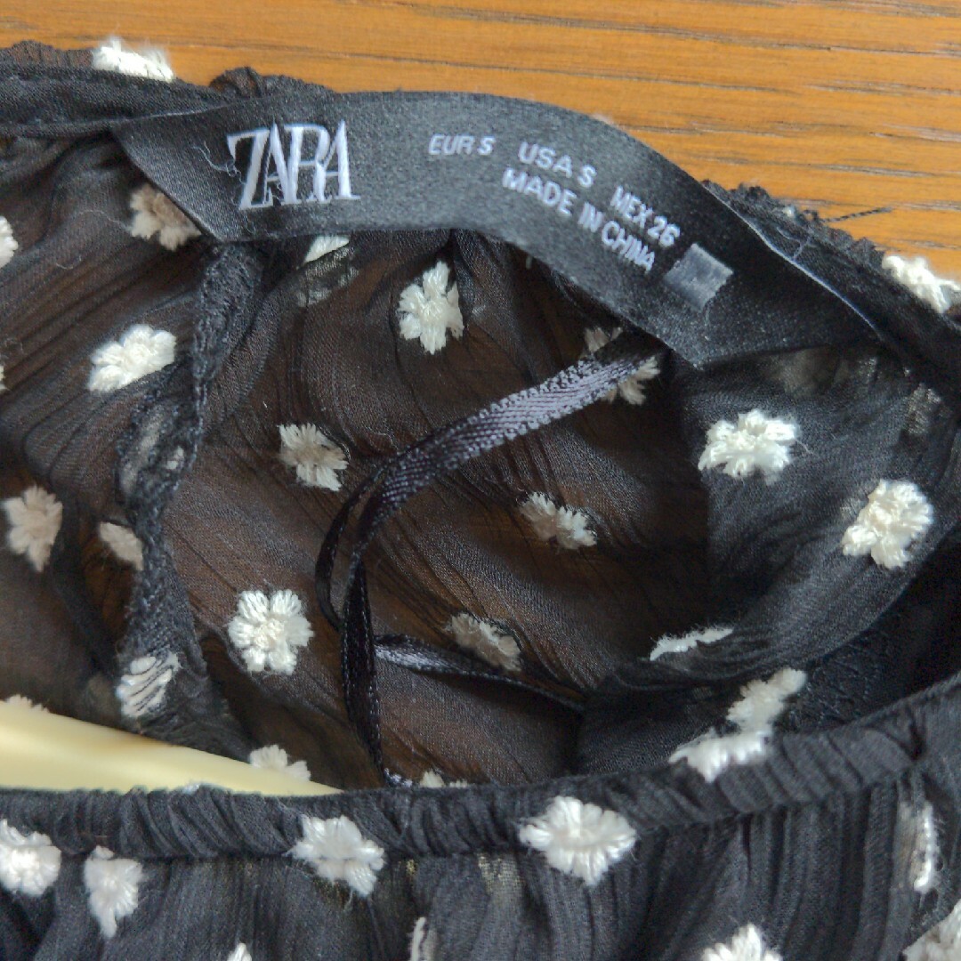 ZARA(ザラ)のZARA　ザラワンピース　ドット　刺繍 レディースのワンピース(ロングワンピース/マキシワンピース)の商品写真