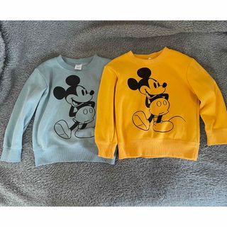 ディズニー(Disney)のミッキー トレーナー セット オレンジ 水色 ディズニー(Tシャツ/カットソー)