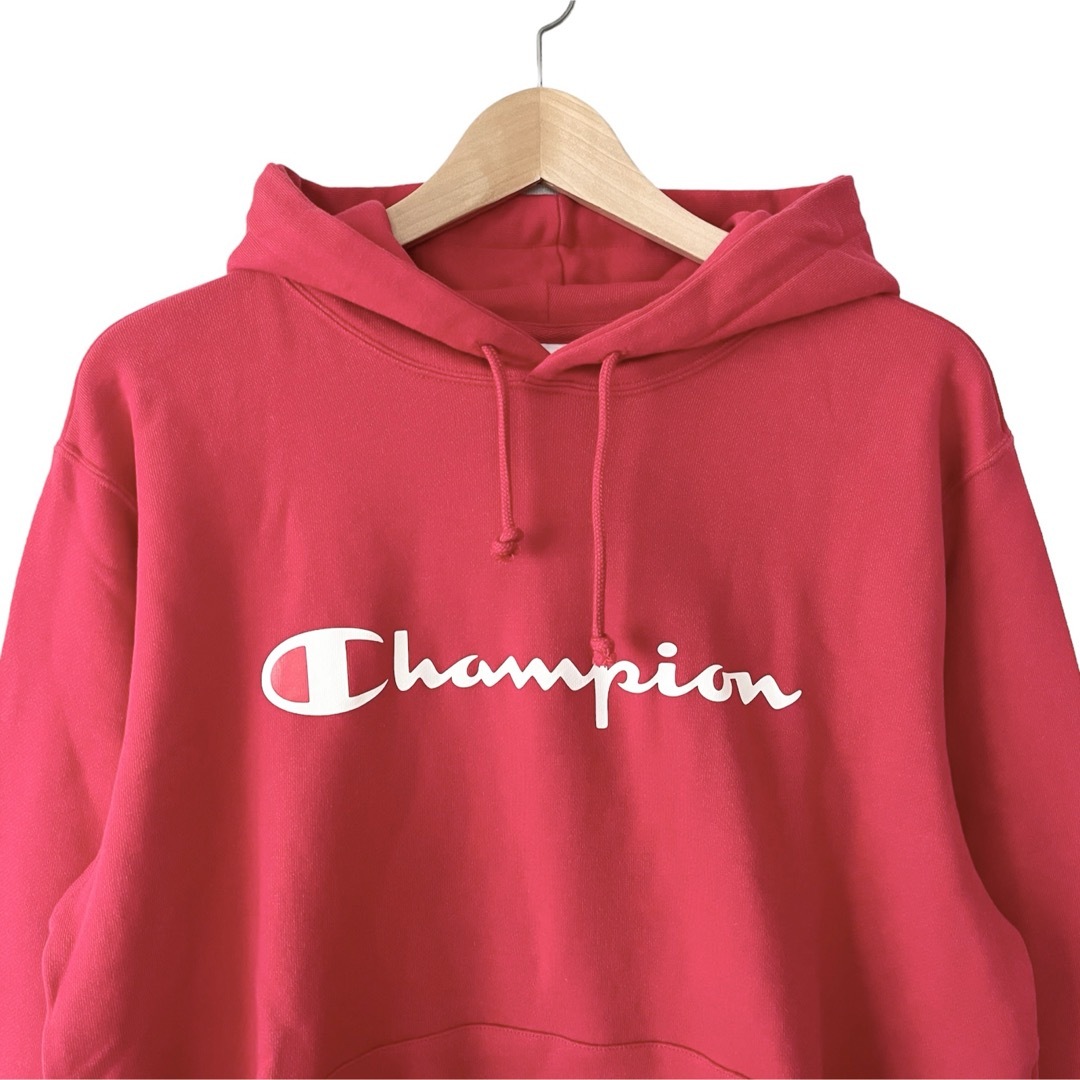 Champion(チャンピオン)の新品タグ付き Champion コットン スウェット 長袖 パーカー 赤 XL メンズのトップス(パーカー)の商品写真