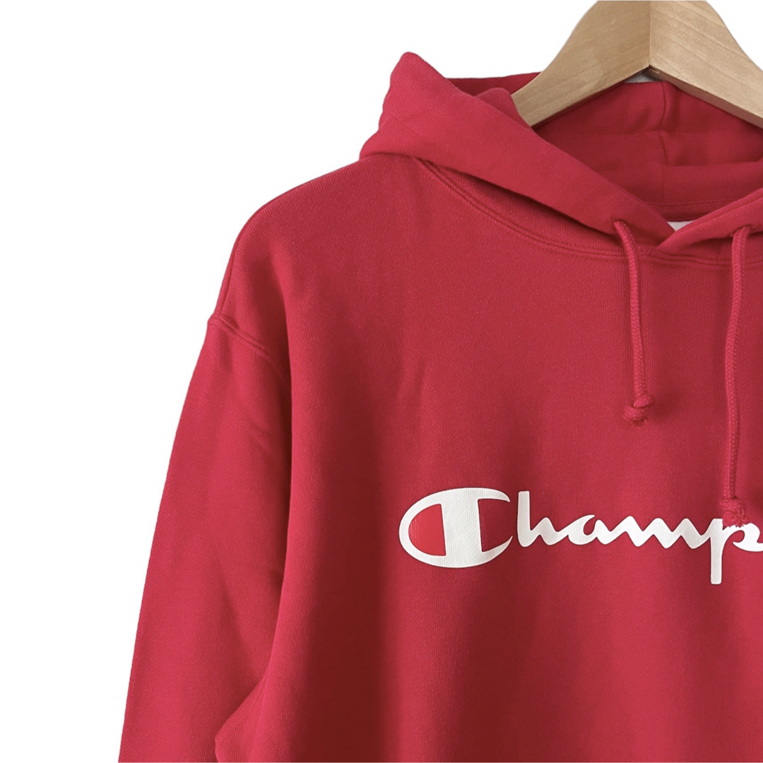 Champion(チャンピオン)の新品タグ付き Champion コットン スウェット 長袖 パーカー 赤 XL メンズのトップス(パーカー)の商品写真