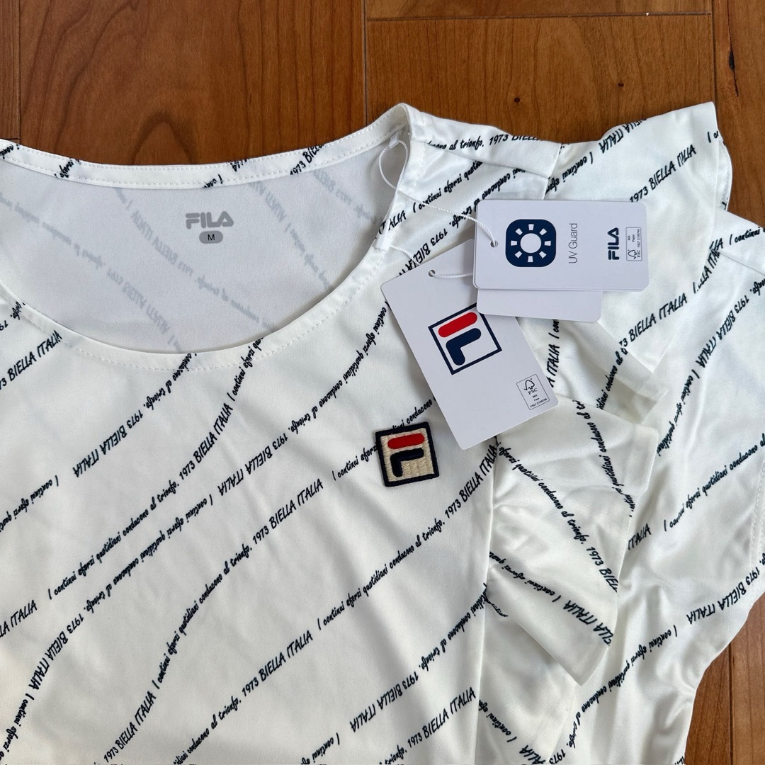 新品☆ フィラ テニスウエア メッセージプリント フリル 新品☆ フィラ テニスウエア メッセージプリント フリル