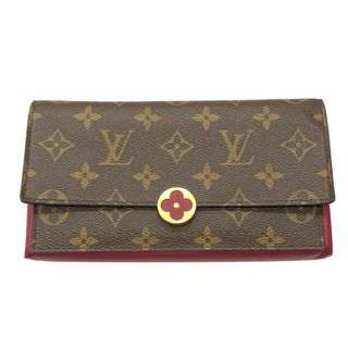 LOUIS VUITTON - LOUIS VUITTON ルイ ヴィトン ポルトフォイユ・フロール モノグラム フューシャ Ｍ６４５８５ イニシャル有り 長財布 ウォレット メンズ レディース ＬＶ