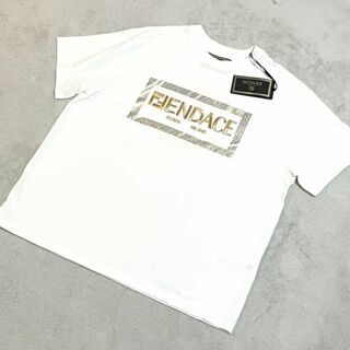 FENDI - 【新品未使用】 FENDACE コラボ　ロゴ柄　半袖Tシャツ　ホワイト　L