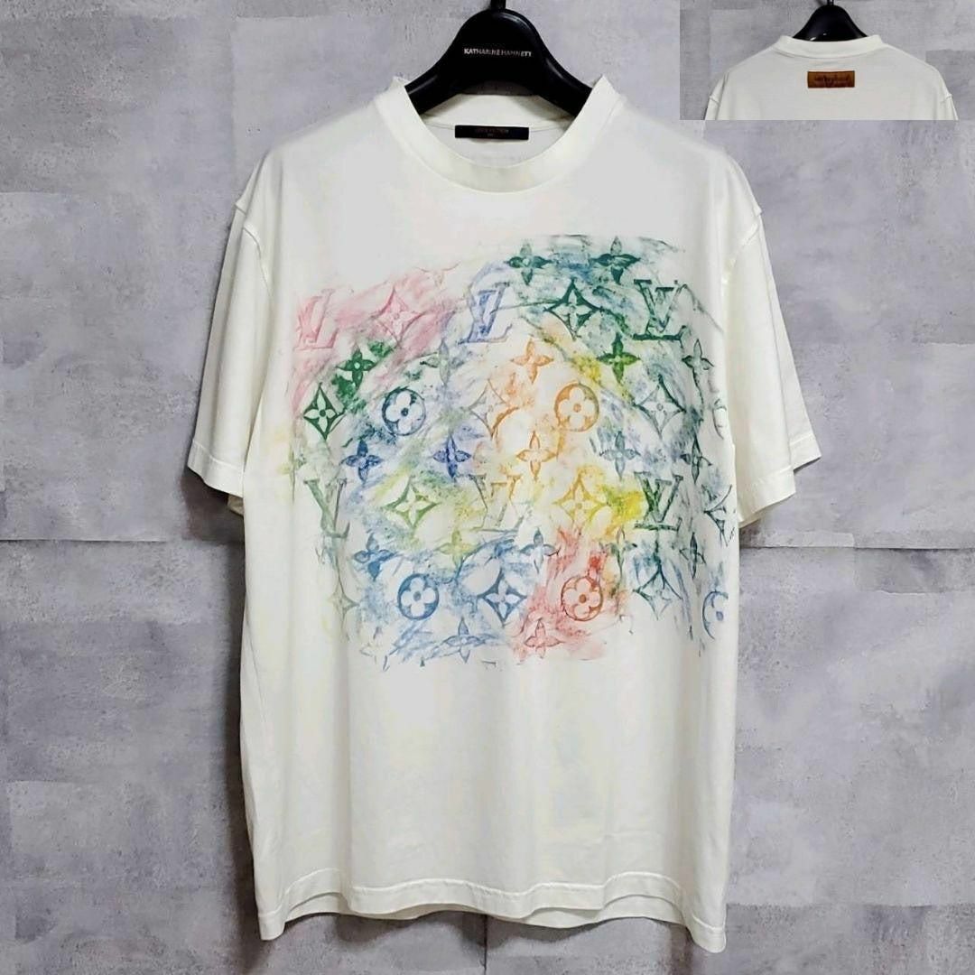 LOUIS VUITTON(ルイヴィトン)の極美品 XL ルイヴィトン 21SS パステル モノグラム シャツ 白 LVロゴ メンズのトップス(Tシャツ/カットソー(半袖/袖なし))の商品写真