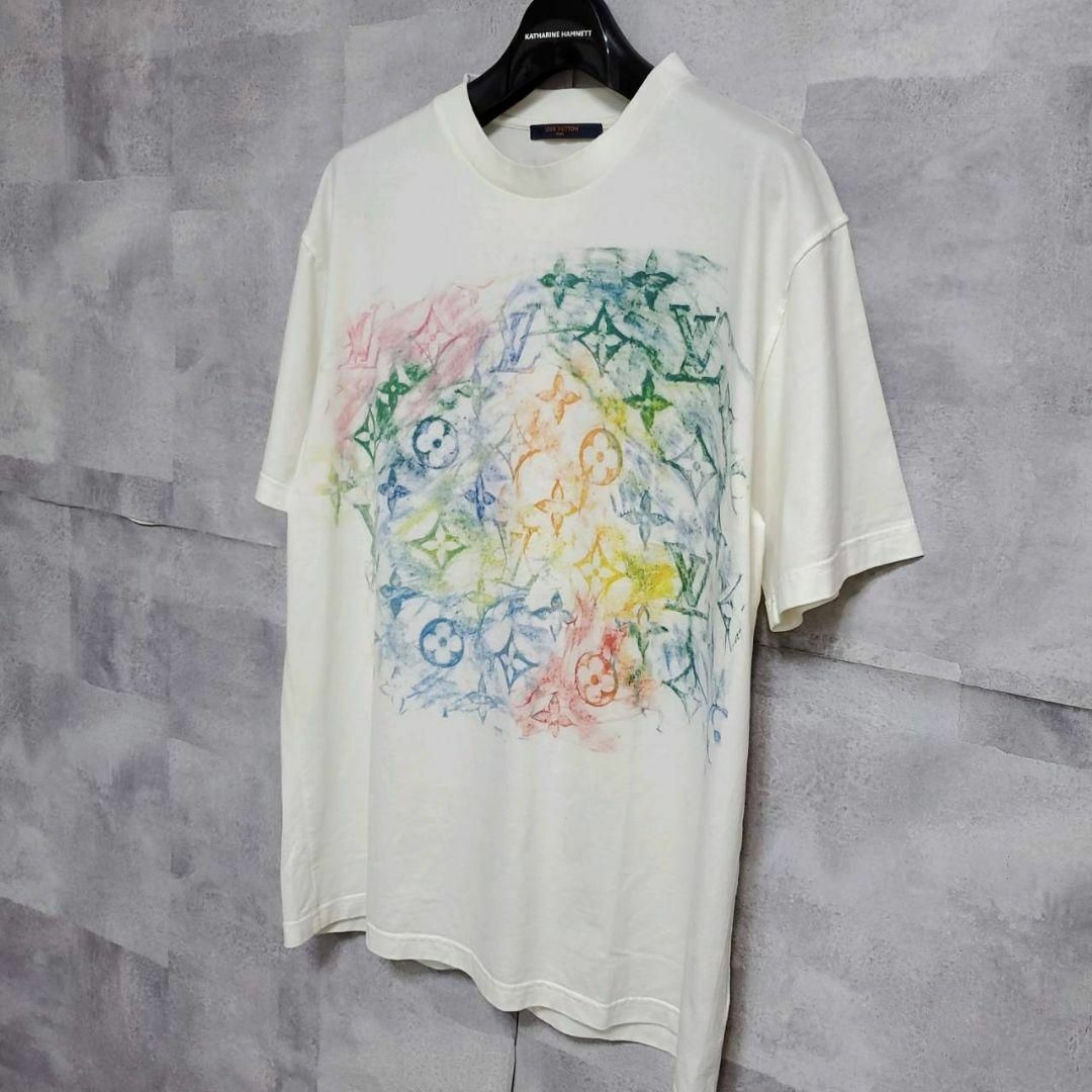 LOUIS VUITTON(ルイヴィトン)の極美品 XL ルイヴィトン 21SS パステル モノグラム シャツ 白 LVロゴ メンズのトップス(Tシャツ/カットソー(半袖/袖なし))の商品写真