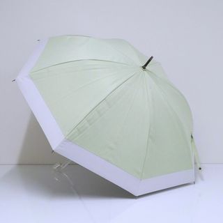 日傘 サンバリア100 完全遮光日傘 USED美品 Mサイズ グリーン　コンビ 遮光 遮熱 UV 55cm　S0544(傘)