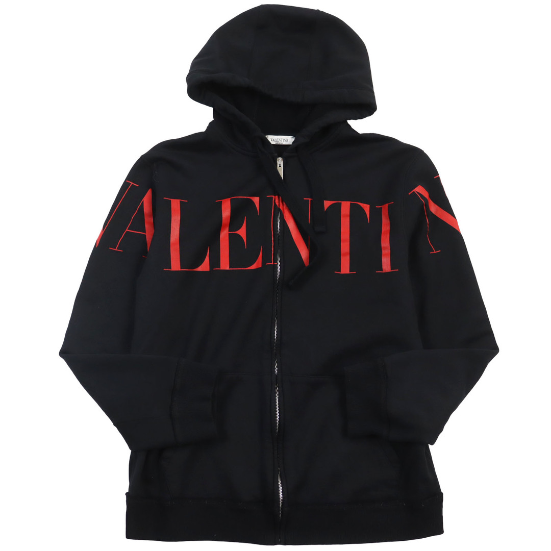 VALENTINO(ヴァレンティノ)の【ドンドン見直し】良品●VALENTINO ヴァレンティノ 2019年製 SV3MF05L5FQ ロゴプリント ジップアップ スウェット パーカー ブラック S イタリア製 正規品 メンズ メンズのトップス(パーカー)の商品写真