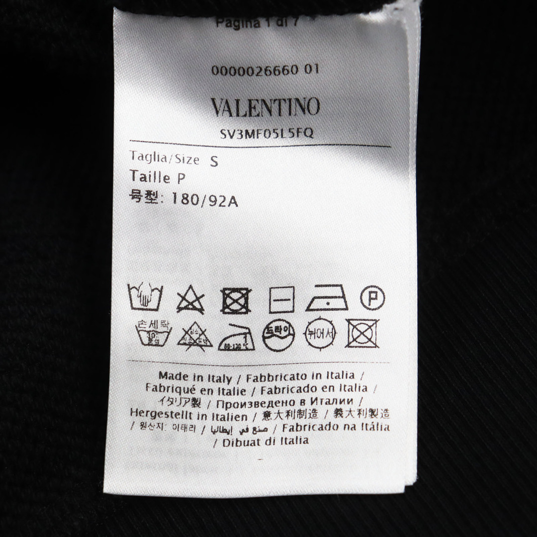 VALENTINO(ヴァレンティノ)の【ドンドン見直し】良品●VALENTINO ヴァレンティノ 2019年製 SV3MF05L5FQ ロゴプリント ジップアップ スウェット パーカー ブラック S イタリア製 正規品 メンズ メンズのトップス(パーカー)の商品写真