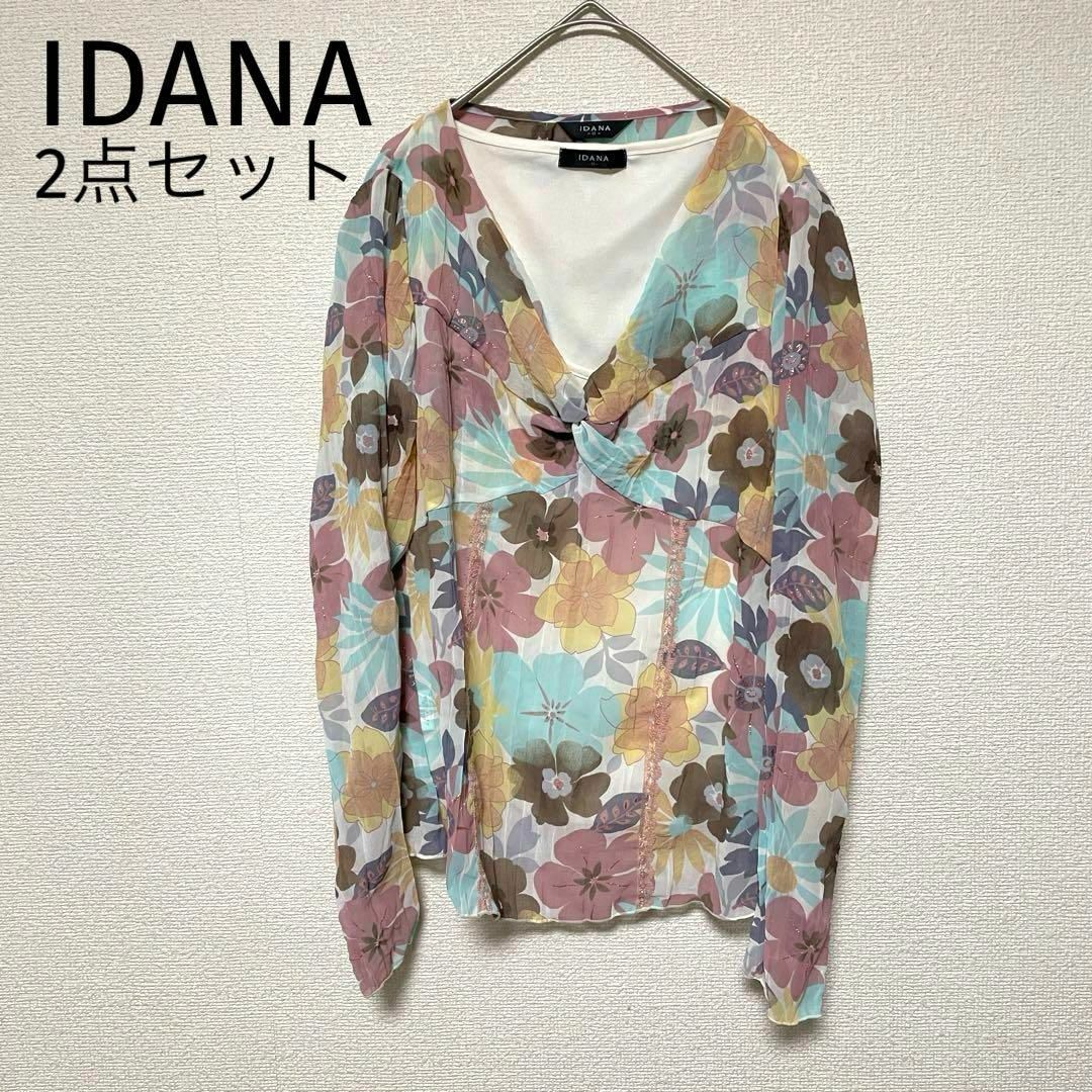 xx26.27 IDANA/アンサンブル/セット/総柄ブラウス/タンクトップ レディースのトップス(アンサンブル)の商品写真