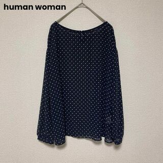 HUMAN WOMAN - xx28 human woman/ドットシアーブラウス/長袖カットソー/シフォン