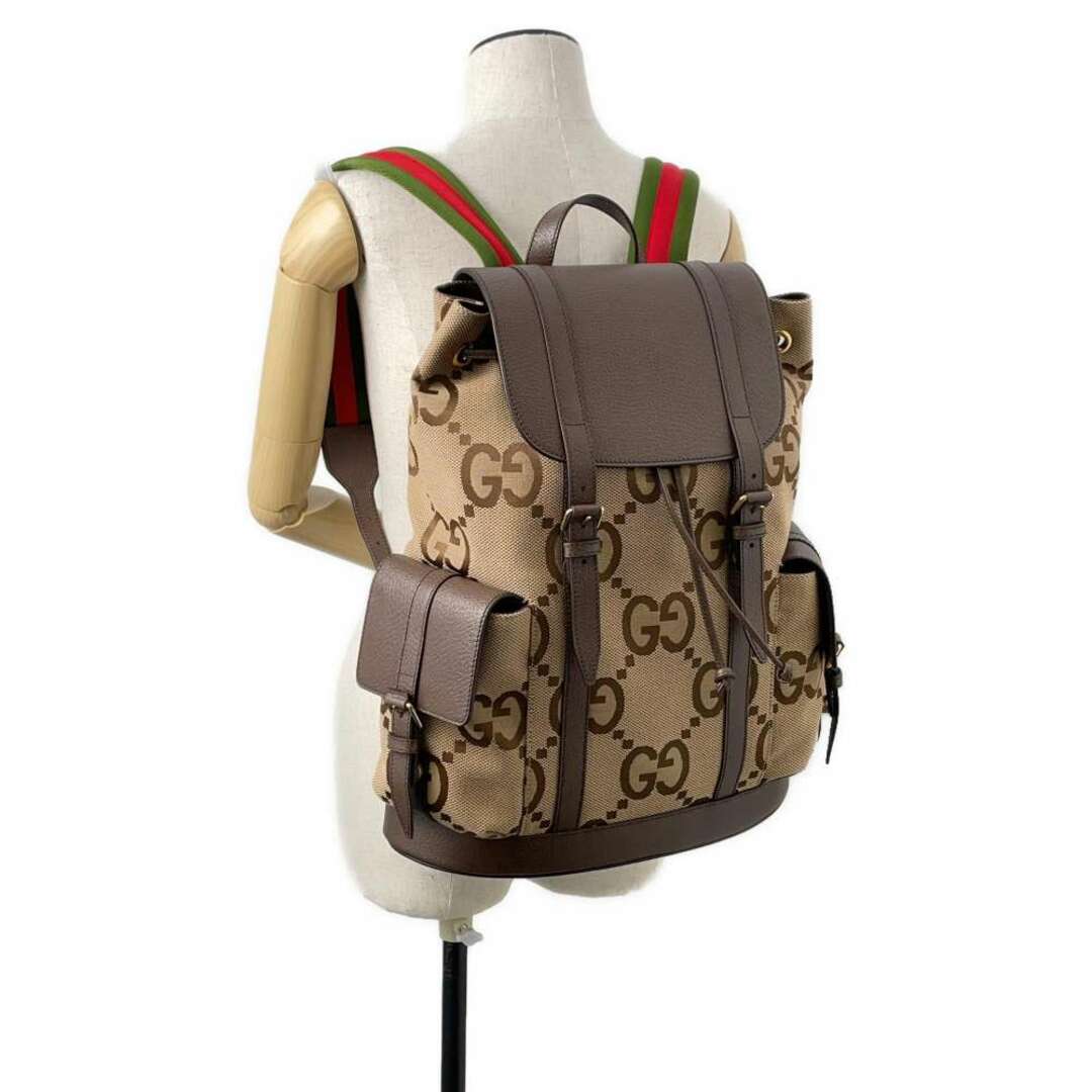 Gucci(グッチ)のグッチ リュック ジャンボGG キャンバス レザー 678829 GUCCI メンズ リュックサック メンズのバッグ(バッグパック/リュック)の商品写真