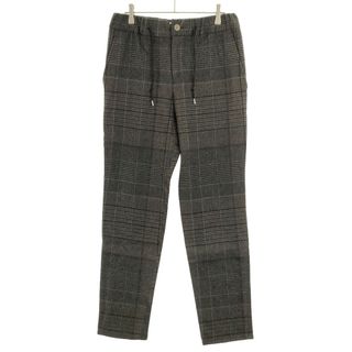 DIGAWEL ディガウェル 19AW CHECK SLIM EASY PANTS ウールナイロンハウンドトゥースパンツ グレー×ブラウン 2