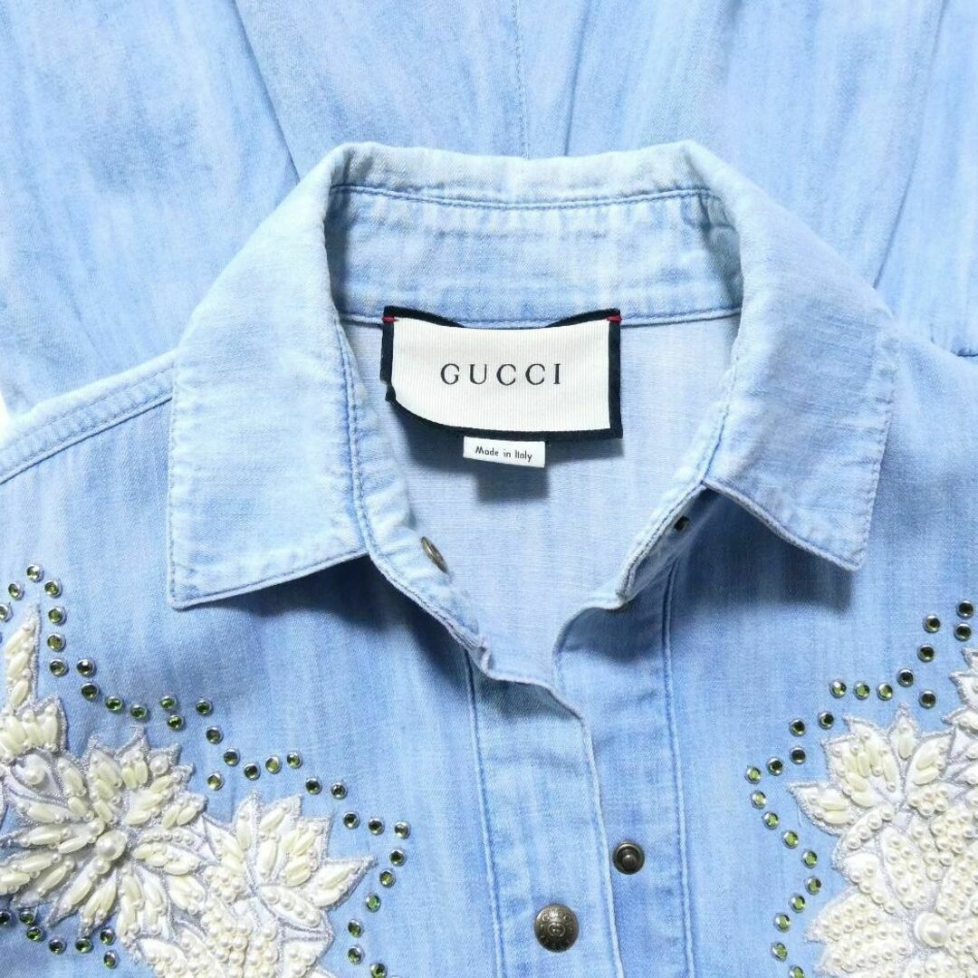 Gucci(グッチ)の美品 GUCCI ヤンキースコラボ バック刺繍 デニムサロペット オールインワン レディースのパンツ(オールインワン)の商品写真