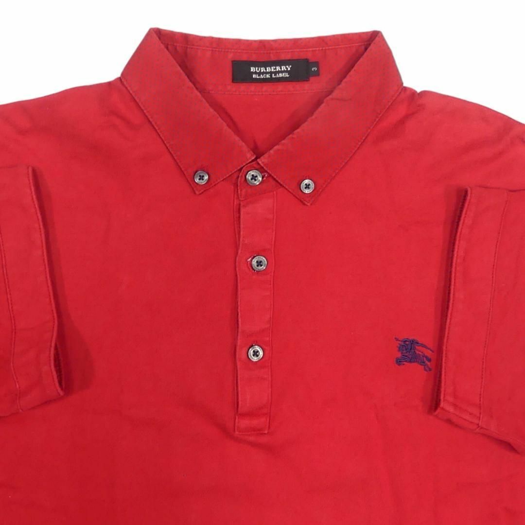 BURBERRY BLACK LABEL(バーバリーブラックレーベル)の廃盤 バーバリーブラックレーベル ポロシャツ L ゴルフ 赤 刺繍 TJ990 メンズのトップス(ポロシャツ)の商品写真