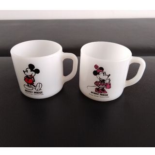 ディズニー(Disney)のミッキー&ミニーマウス　ビンテージ　マグカップ(グラス/カップ)