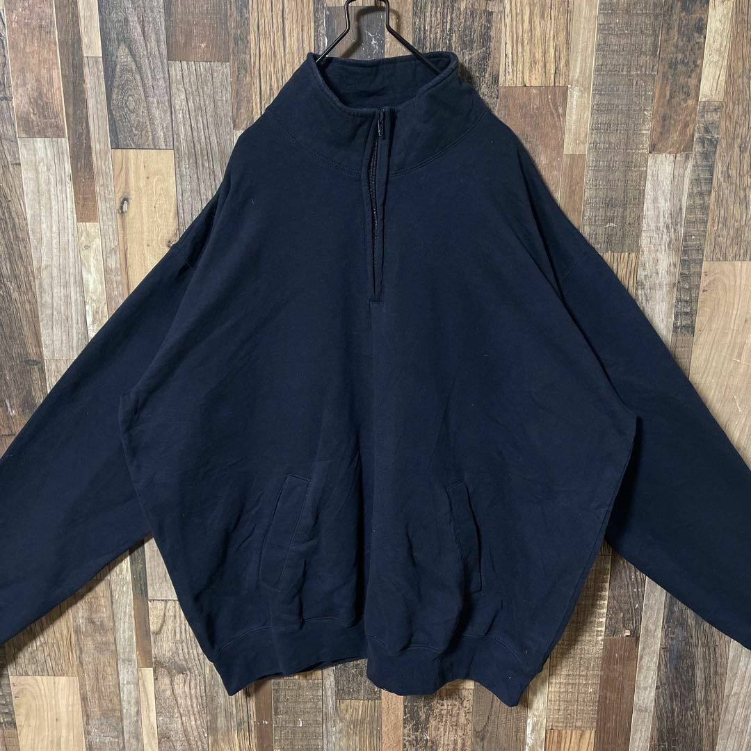 Champion(チャンピオン)のチャンピオン ハーフジップ メンズ 2XL ネイビー トレーナー古着 スウェット メンズのトップス(スウェット)の商品写真