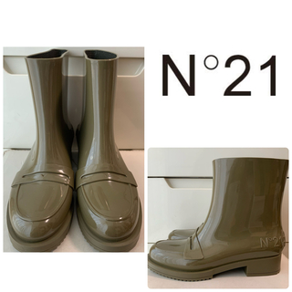 ヌメロヴェントゥーノ(N°21)のヌメロヴェントゥーノ×カルテル　カーキラバー　レインブーツ(レインブーツ/長靴)