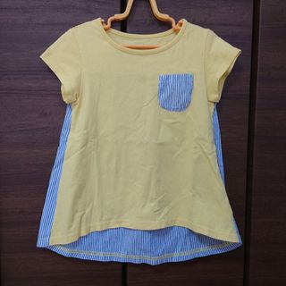 ニシマツヤ(西松屋)の【美品】130サイズ 女の子 半袖 切り替え Tシャツ(Tシャツ/カットソー)