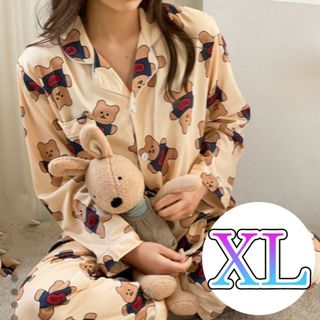 【大好評♡】　パジャマ　部屋着　ルームウェア　レディース　長袖　クマ　ＸＬ(パジャマ)