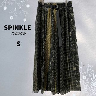 ベルーナ(Belluna)の美品★SPINKLE スピンクル スカート プリーツ 切り替え ベルト付き S(ロングスカート)