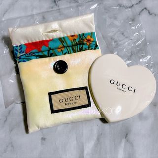 グッチ(Gucci)の訳あり 未使用 グッチ ミラー ハート型 ホワイト ケース付き ノベルティ 手鏡(ミラー)