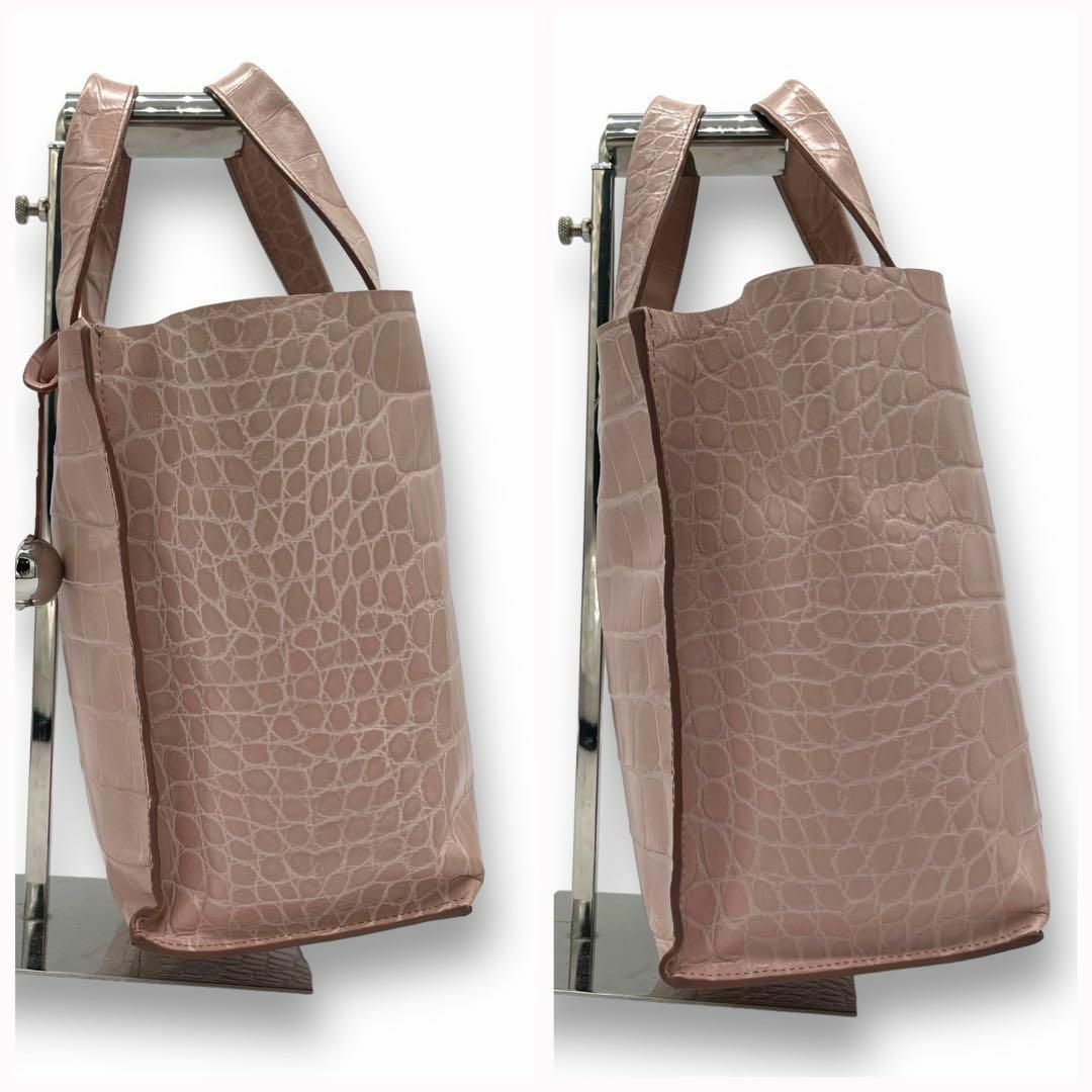 FURLA - FURLA《フルラ》 クロコ型押し ハンド トート バッグ FURLA - FURLA《フルラ》 クロコ型押し ハンド トート バッグ