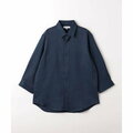 【NAVY】【S】リネンライクスラブツイル 7分袖シャツ <A DAY IN THE LIFE>