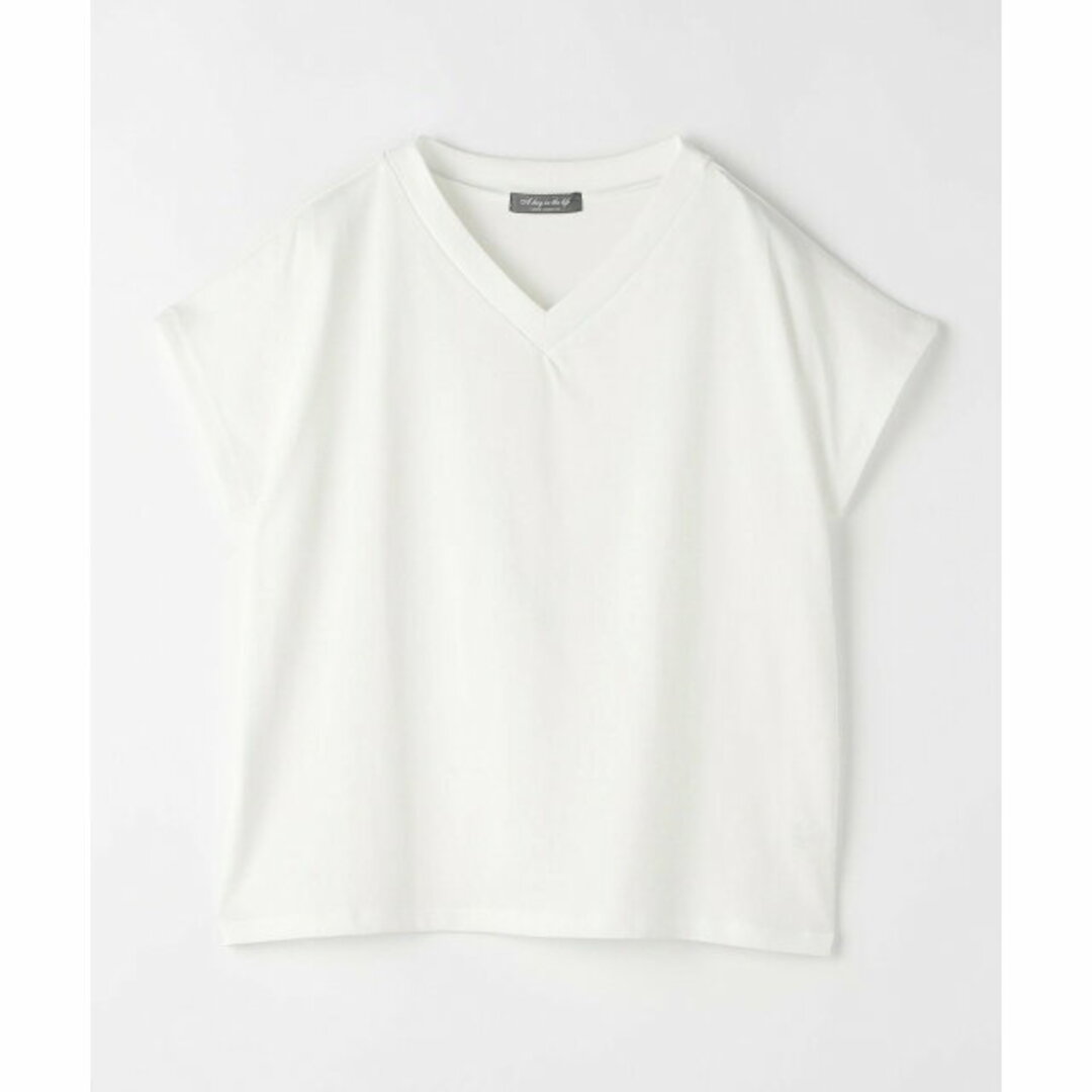 a day in the life(アデイインザライフ)の【OFF WHITE】プレーティングテンジク VネックTシャツ <A DAY IN THE LIFE> レディースのトップス(カットソー(長袖/七分))の商品写真