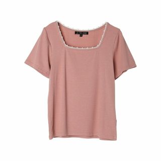 グリーンパークス(green parks)の【ピンク】SUGAR SPOON パールスクエアプルオーバー 24SS/半袖/レディース/夏(カットソー(長袖/七分))