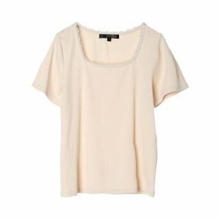 グリーンパークス(green parks)の【ライトベージュ】SUGAR SPOON パールスクエアプルオーバー 24SS/半袖/レディース/夏(カットソー(長袖/七分))