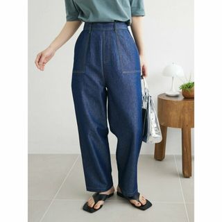 グリーンパークス(green parks)の【ワンウォッシュ】インド綿 デニムストレートパンツ 24SS/レディース/ウエストゴム/春夏(その他)