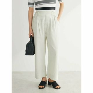 グリーンパークス(green parks)の【ナチュラル】インド綿 麻フロントタックパンツ 24SS/ウエストゴム/レディース/夏(その他)