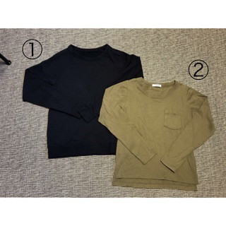 MUJI (無印良品) - スウェットシャツ2枚セット(ネイビー1枚&グリーン1枚)
