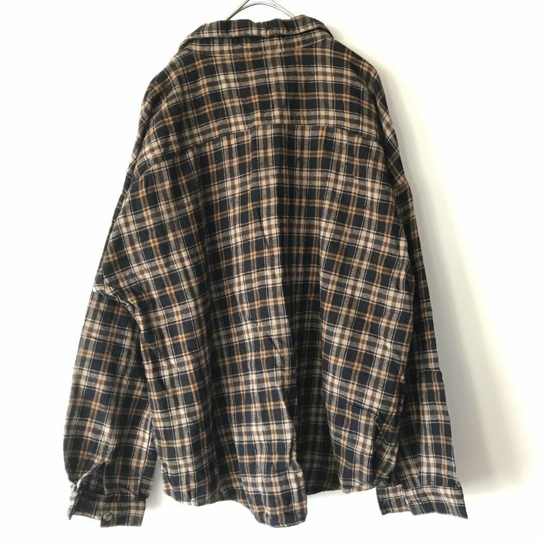 クロスツー スキッパーシャツ M チェック バルーン裾 コットン カジュアル レディースのトップス(シャツ/ブラウス(長袖/七分))の商品写真