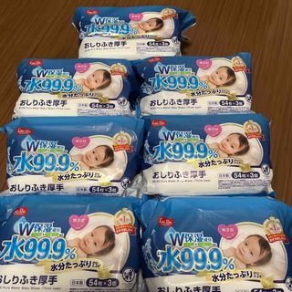 水99.9％ 水分たっぷりおしりふき厚手(54枚*3個入)×7つ　1134枚(ベビーおしりふき)