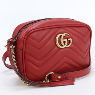 グッチ(Gucci)のグッチ キルティング ミニバッグ GGマーモント 448065 DTD1T 斜め掛け ショルダーバッグ(ショルダーバッグ)